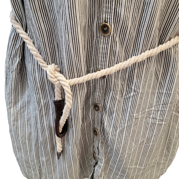 Sanctuary Striped Black and White Button Down Ellis Shirt Dress, Size M - Picture 7 of 12